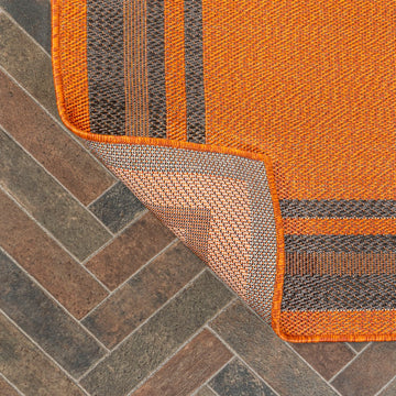 James Modern Border Stripe Indoor/outdoor Area Rug